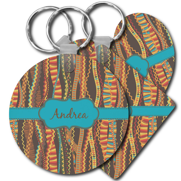 Custom Tribal Ribbons Plastic Keychain (Personalized)