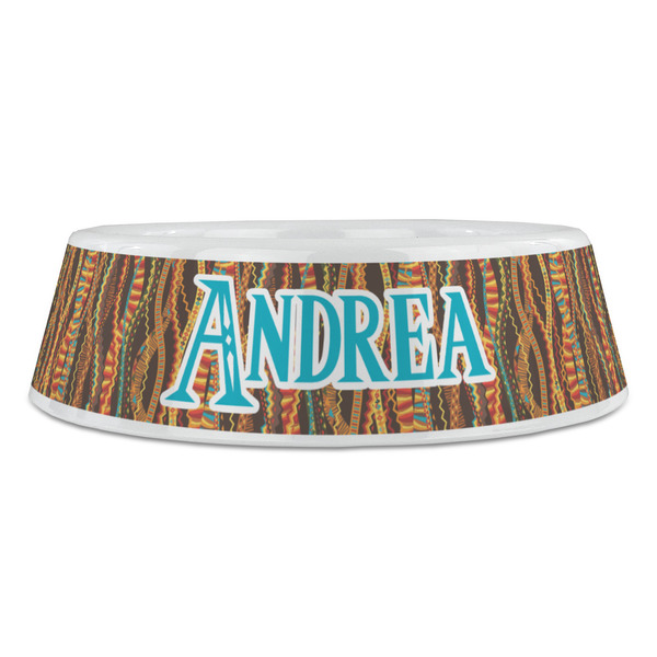 Tribal Ribbons Plastic Pet Bowls - Large - FRONT