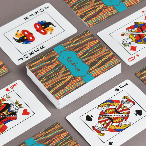 Tribal Ribbons Playing Cards - Front & Back View