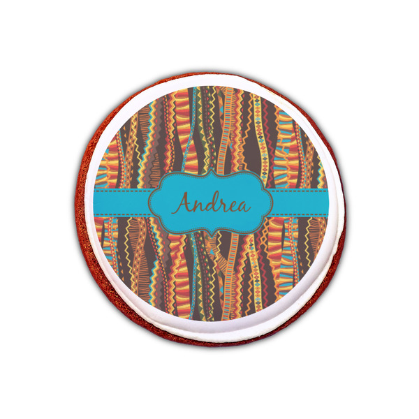 Tribal Ribbons Printed Icing Circle - XSmall - On Cookie