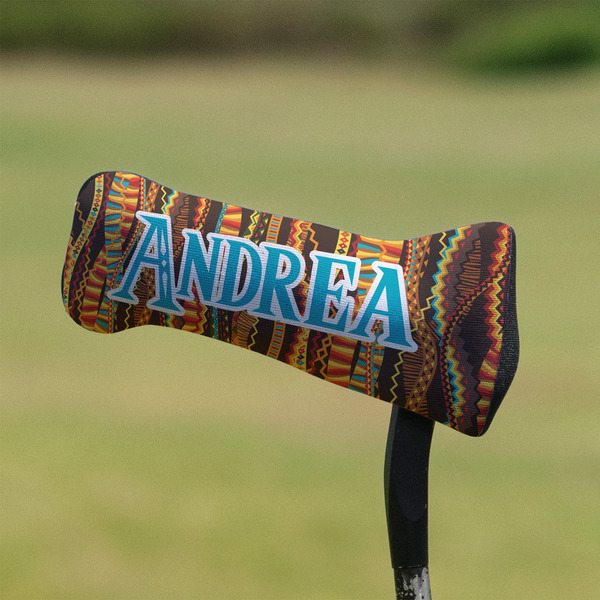 Tribal Ribbons Putter Cover - On Putter
