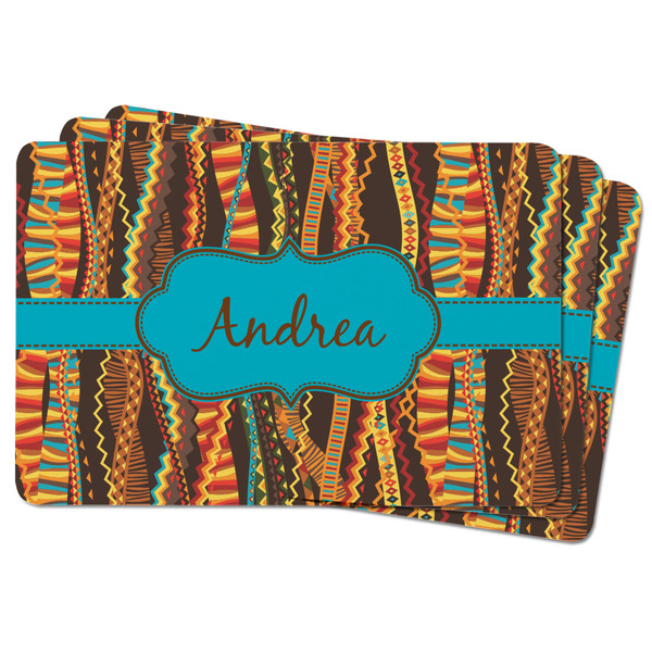 Tribal Ribbons Rectangular Fridge Magnet - THREE