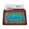 Tribal Ribbons Red Mahogany Business Card Holder - Straight