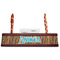 Tribal Ribbons Red Mahogany Nameplates with Business Card Holder - Straight