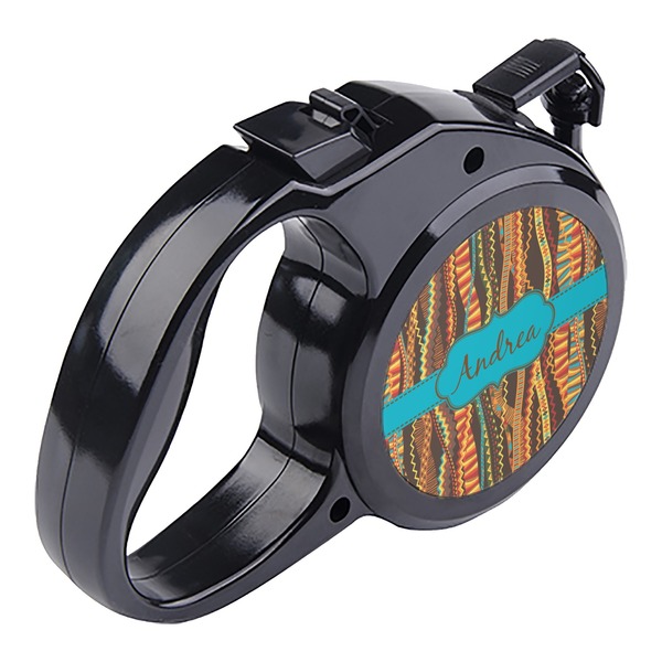 Tribal Ribbons Retractable Dog Leash - Angle