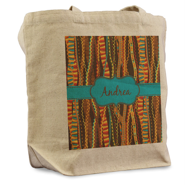 Custom Tribal Ribbons Reusable Cotton Grocery Bag - Single (Personalized)