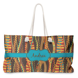 Tribal Ribbons Large Tote Bag with Rope Handles (Personalized)