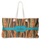 Tribal Ribbons Large Rope Tote Bag - Front View
