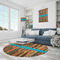 Tribal Ribbons Round Area Rug - IN CONTEXT