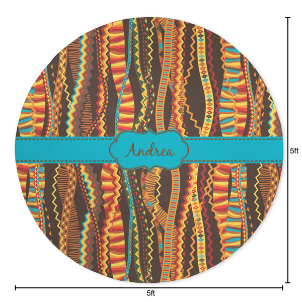 Tribal Ribbons Round Area Rug - Size