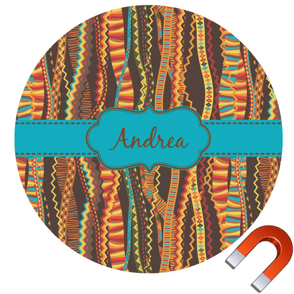 Custom Tribal Ribbons Round Car Magnet - 10" (Personalized)