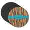 Tribal Ribbons Round Rubber Backed Coasters - Set of 4 (Personalized)