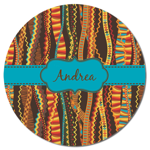 Tribal Ribbons Round Fridge Magnet - FRONT