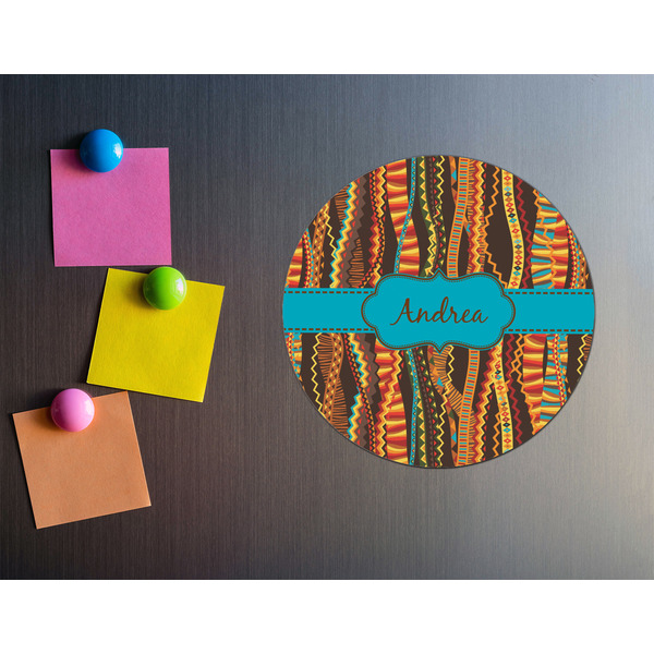 Tribal Ribbons Round Fridge Magnet - LIFESTYLE