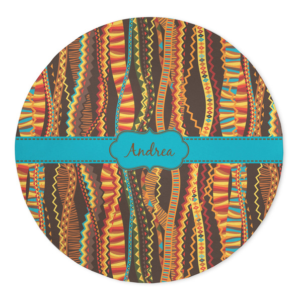 Custom Tribal Ribbons 5' Round Indoor Area Rug (Personalized)