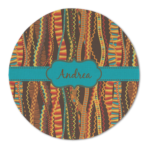 Tribal Ribbons Round Linen Placemats - FRONT (Double Sided)