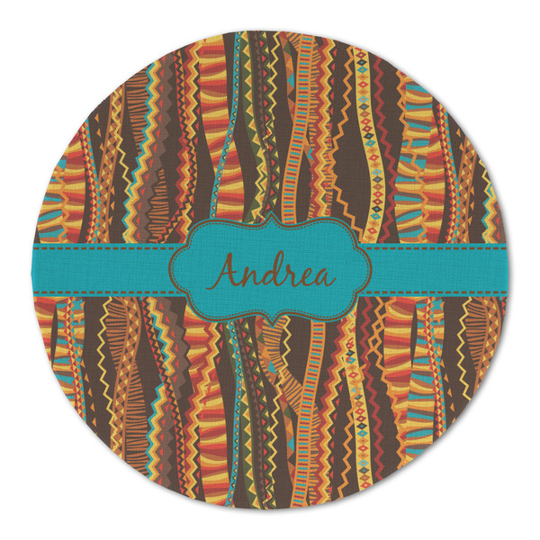 Custom Tribal Ribbons Round Linen Placemat - Single Sided (Personalized)