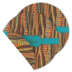 Tribal Ribbons Round Linen Placemat - Double Sided (Personalized)