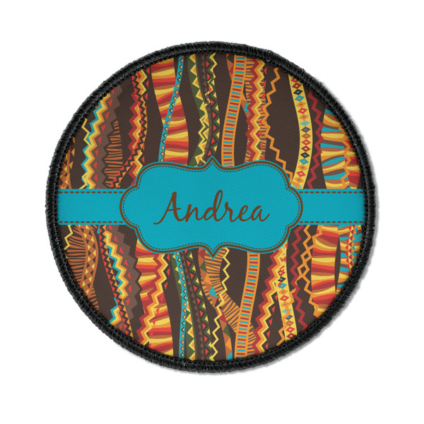 Custom Tribal Ribbons Iron On Round Patch w/ Name or Text
