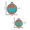 Tribal Ribbons Round Pet ID Tag - Large - Comparison Scale