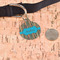 Tribal Ribbons Round Pet ID Tag - Large - In Context