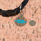 Tribal Ribbons Round Pet ID Tag - Small - In Context
