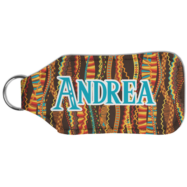 Tribal Ribbons Sanitizer Holder Keychain - Large (Back)
