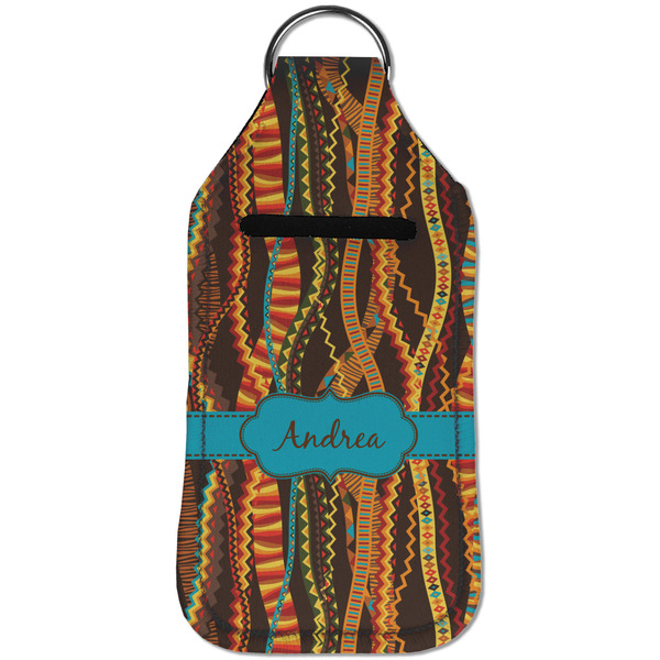 Tribal Ribbons Sanitizer Holder Keychain - Large (Front)