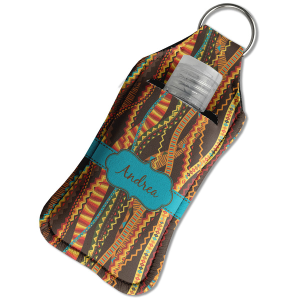Tribal Ribbons Sanitizer Holder Keychain - Large in Case