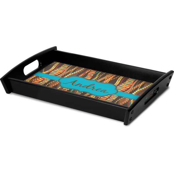 Tribal Ribbons Serving Tray Black - Corner
