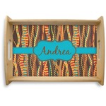 Tribal Ribbons Natural Wooden Tray - Small (Personalized)