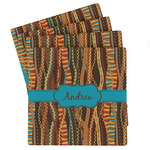 Tribal Ribbons Absorbent Stone Coasters - Set of 4 (Personalized)