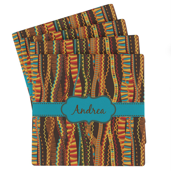 Custom Tribal Ribbons Absorbent Stone Coasters - Set of 4 (Personalized)