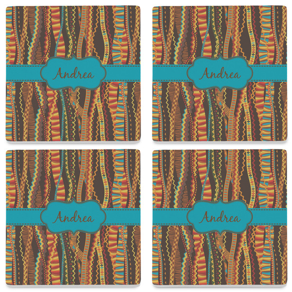 Tribal Ribbons Set of 4 Sandstone Coasters - See All 4 View