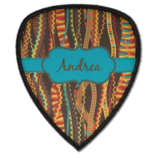 Custom Tribal Ribbons Iron on Shield Patch A w/ Name or Text
