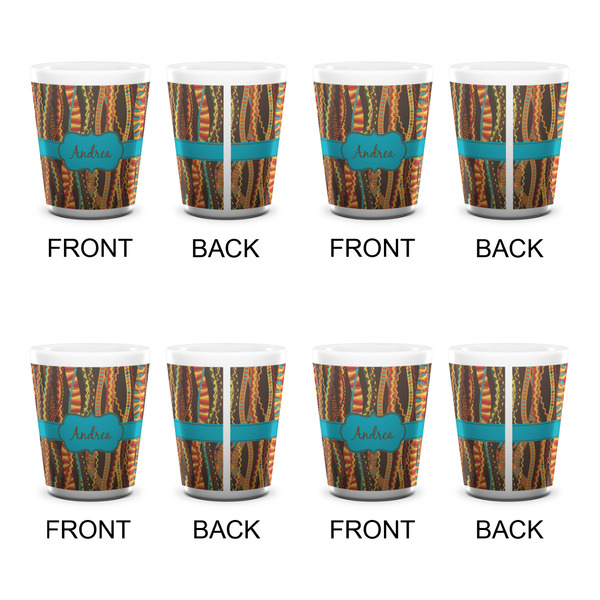 Tribal Ribbons Shot Glass - White - Set of 4 - APPROVAL