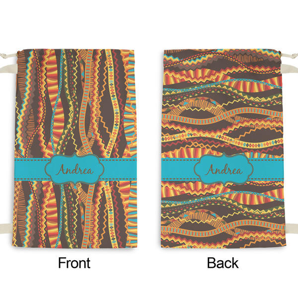 Tribal Ribbons Small Laundry Bag - Front & Back View