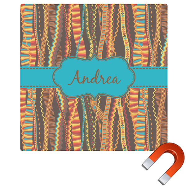 Custom Tribal Ribbons Square Car Magnet - 10" (Personalized)