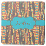 Tribal Ribbons Square Rubber Backed Coaster (Personalized)