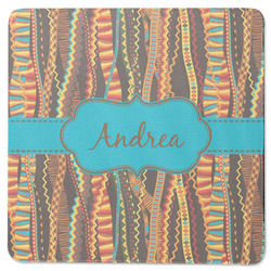 Tribal Ribbons Square Rubber Backed Coaster (Personalized)