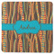 Tribal Ribbons Square Rubber Backed Coaster (Personalized)