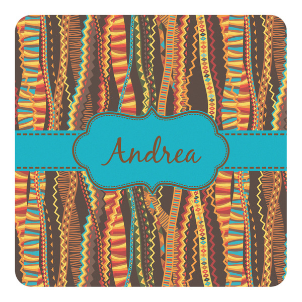Custom Tribal Ribbons Square Decal - Large (Personalized)