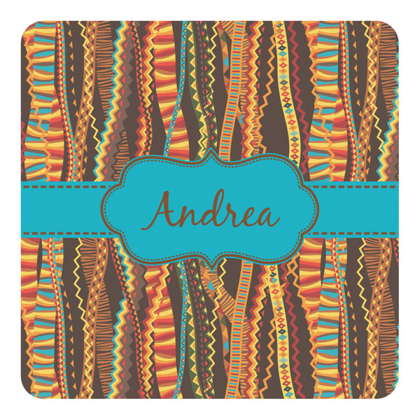 Custom Tribal Ribbons Square Decal - Medium (Personalized)