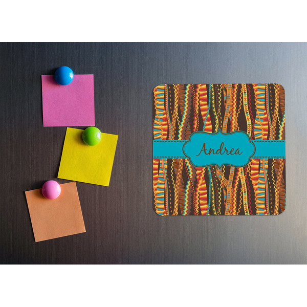 Tribal Ribbons Square Fridge Magnet - LIFESTYLE