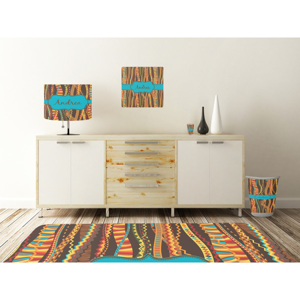 Tribal Ribbons Square Wall Decal Wooden Desk