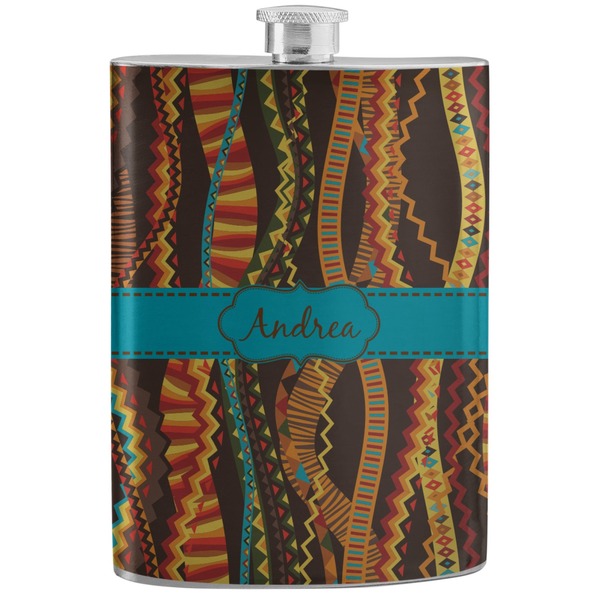 Custom Tribal Ribbons Stainless Steel Flask (Personalized)
