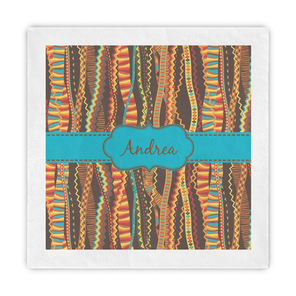 Custom Tribal Ribbons Decorative Paper Napkins (Personalized)