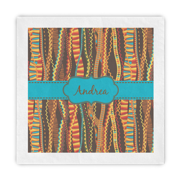 Custom Tribal Ribbons Standard Decorative Napkins (Personalized)