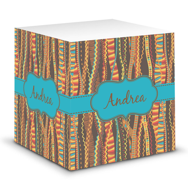 Custom Tribal Ribbons Sticky Note Cube (Personalized)