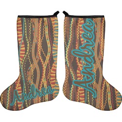 Tribal Ribbons Holiday Stocking - Double-Sided - Neoprene (Personalized)